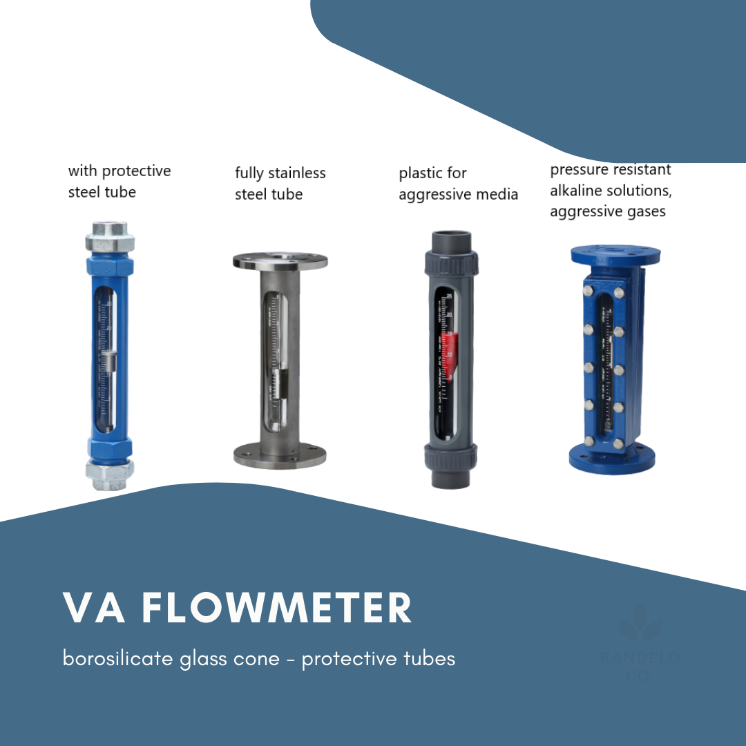 Kirchner and Tochter VA Variable Area Flow Meter with protected borosilicate glass cone