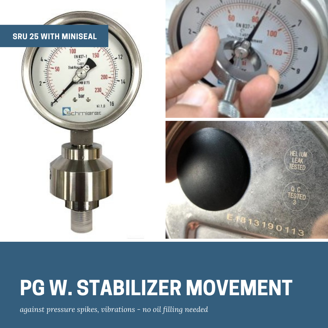 SSEA Pressure Gauge with Stabilizer Movement SRU25