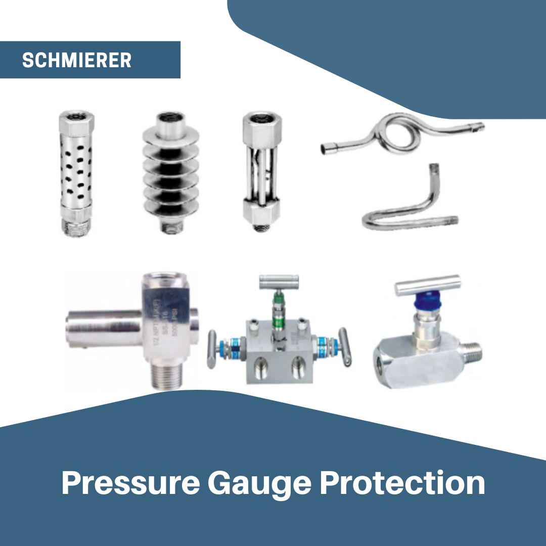 pressure gauge protection accessories from overpressure, vibration, pulsation, high temperature, demanding process media