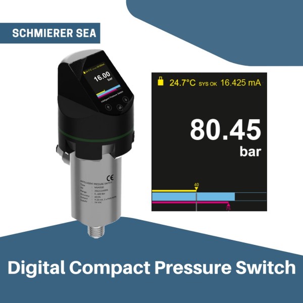SSEA digital pressure switch with LED display and NPN PNP Switch option